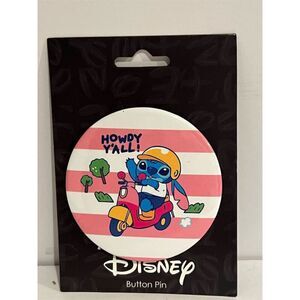 Disney Lilo & Stitch Howdy Y'all! Scooter Button Pin